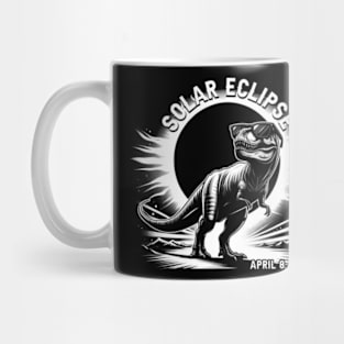 Solar Tyrant King: Fashionable Tee with T-Rex Amid Solar Eclipse Mug